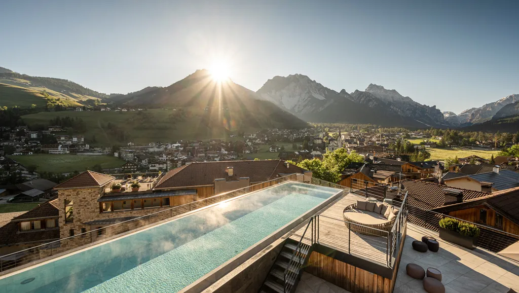 Outdoor Infinity Pool of Excelsior Dolomites Life Resort